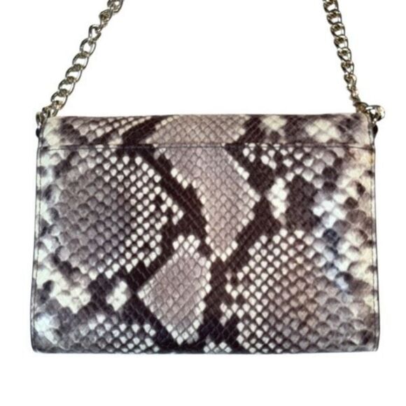 Michael Kors Jet Set Travel Crossbody Phone Handbag Snakeskin Embossed Leather - Picture 4 of 14